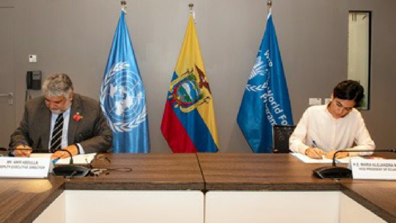 La Vicepresidenta y Programa Mundial de Alimentos firman carta de compromiso de cooperación en la lucha contra el hambre