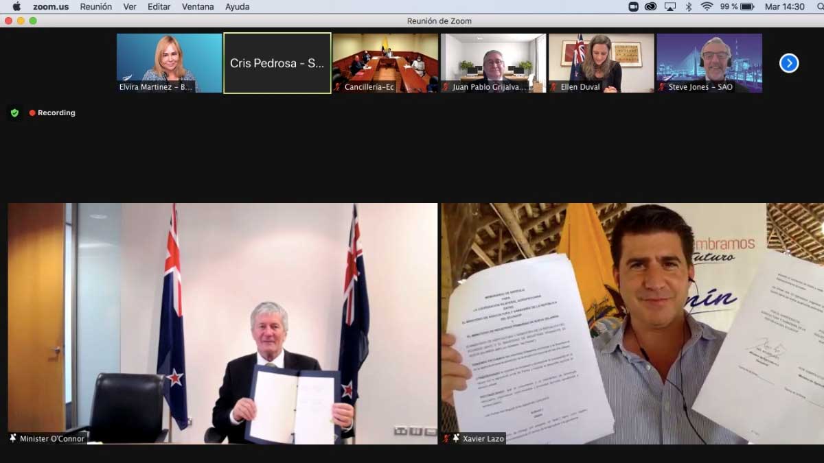 ECUADOR Y NUEVA ZELANDIA FIRMAN MEMORANDO DE ARREGLO PARA FORTALECER EL SECTOR AGROPECUARIO NACIONAL