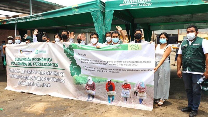 7 agencias agrarias empadronarán para bono de fertilizantes