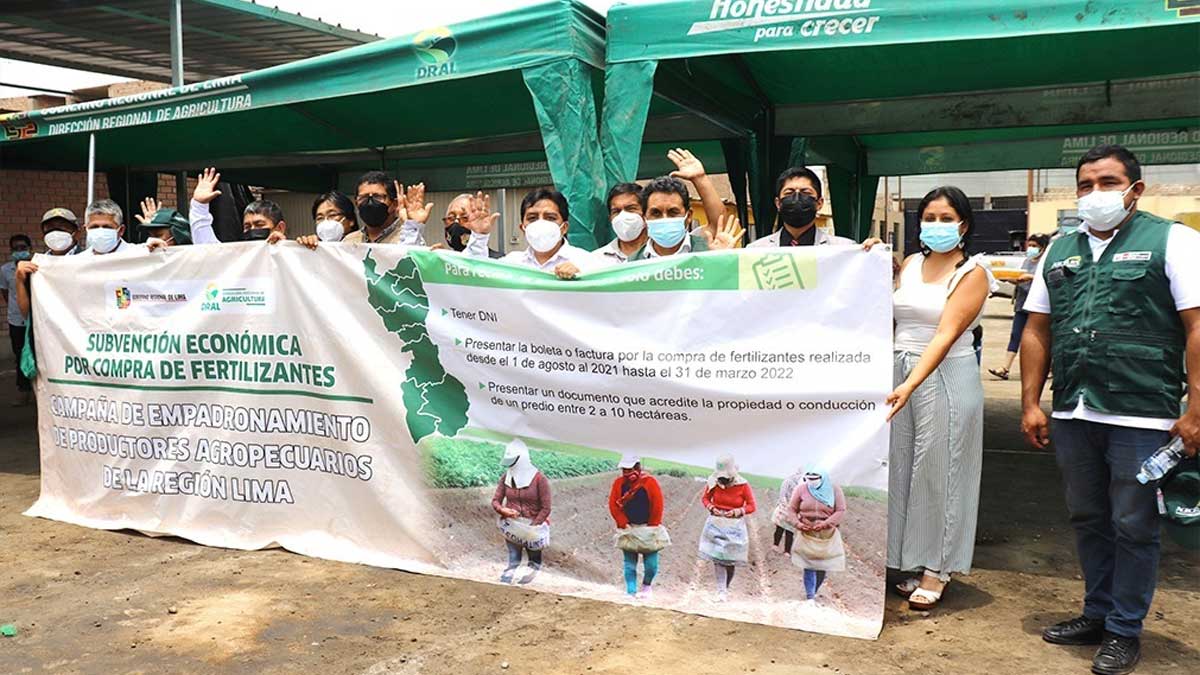 7 agencias agrarias empadronarán para bono de fertilizantes