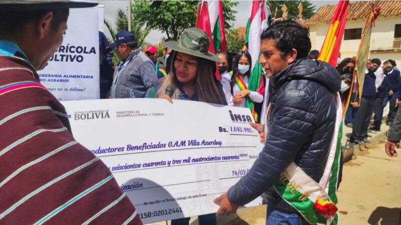 VECINOS DEL MUNICIPIO DE VILLA AZURDUY SE BENEFICIAN DEL PAGO DE INDEMNIZACIONES POR PÉRDIDAS AGRÍCOLAS