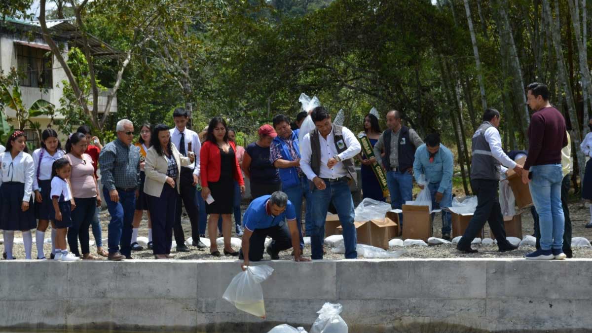 Prefectura entregó peceras en Colegio de Chicaña