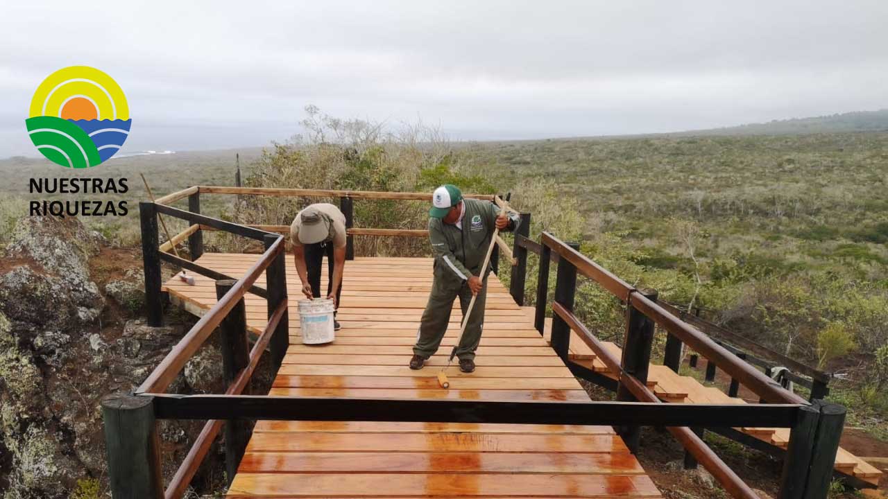 Realizan mantenimiento en el mirador del Cerro Colorado