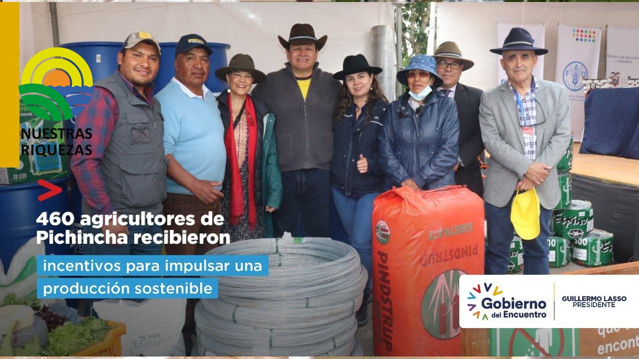 460 agricultores de Pichincha recibieron incentivos para impulsar una producción sostenible 