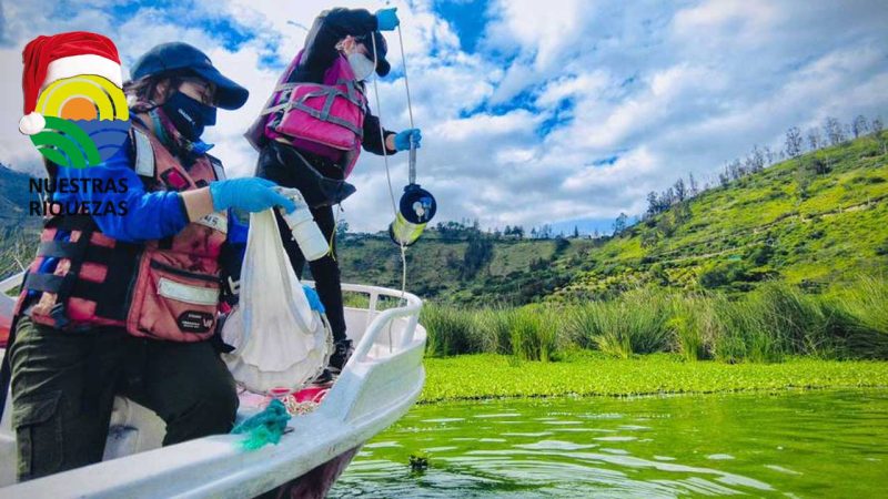 Descarga de aguas residuales y mala disposición de desechos orgánicos contaminan la laguna de Yahuarcocha, donde se ejecuta plan de mitigación