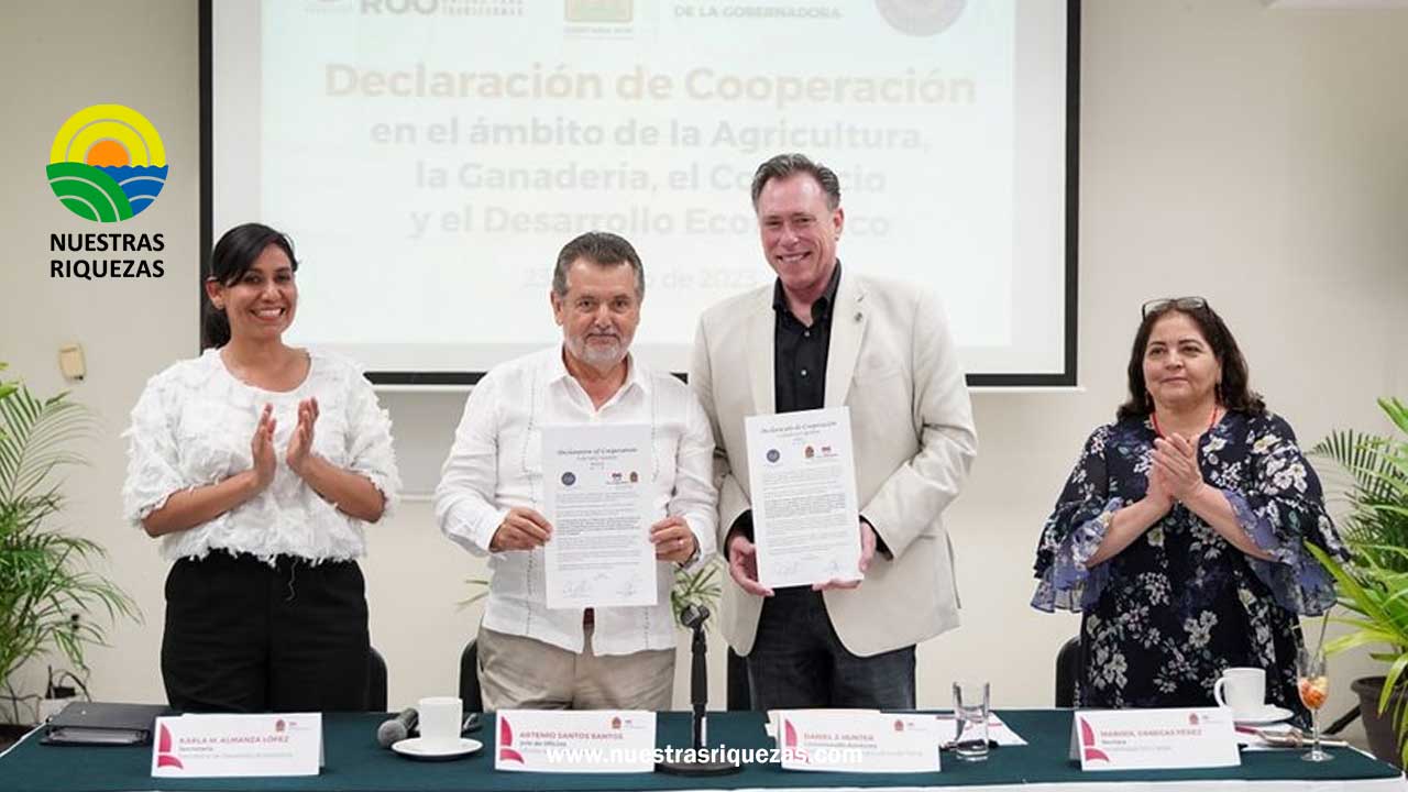 Quintana Roo y Texas firman acuerdo para impulsar la comercialización de productos agrícolas y combatir la carencia alimentaria