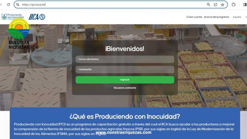 La FDA y el IICA lanzan plataforma web para fortalecer capacidades de productores en norma de inocuidad para exportar productos agrícolas frescos a Estados Unidos