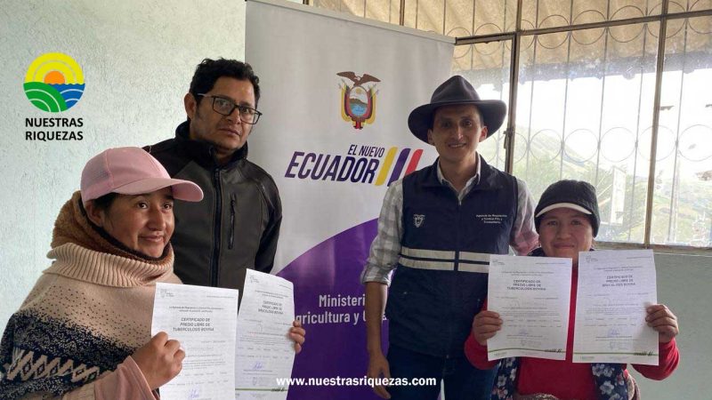 51 predios de la comunidad San José, libres de brucelosis y tuberculosis bovina