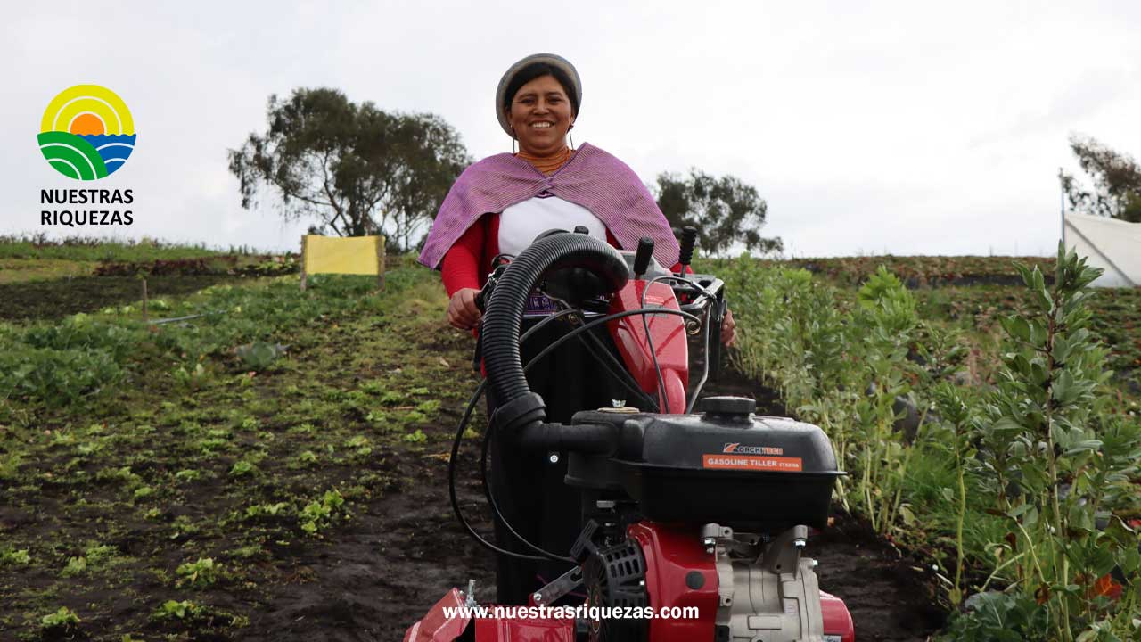 Maquinaria agrícola facilita labores de mujeres en el campo de Tungurahua