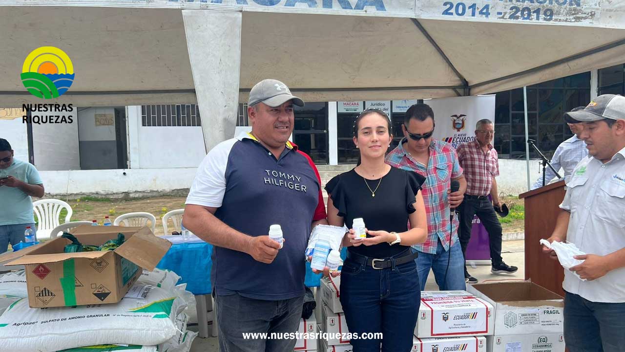 Productores de Macará se benefician con insumos para mejorar producción de arroz